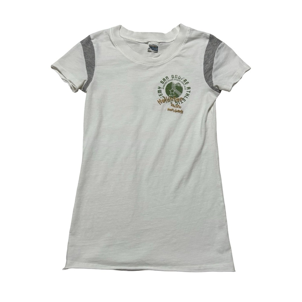 Vintage Y2K Hollister White Surf Graphic Sport T Shirt Women's XS 13 x 23
